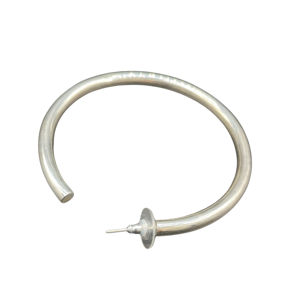 EALGA | SILVER HOOP EARRINGS 7 CM