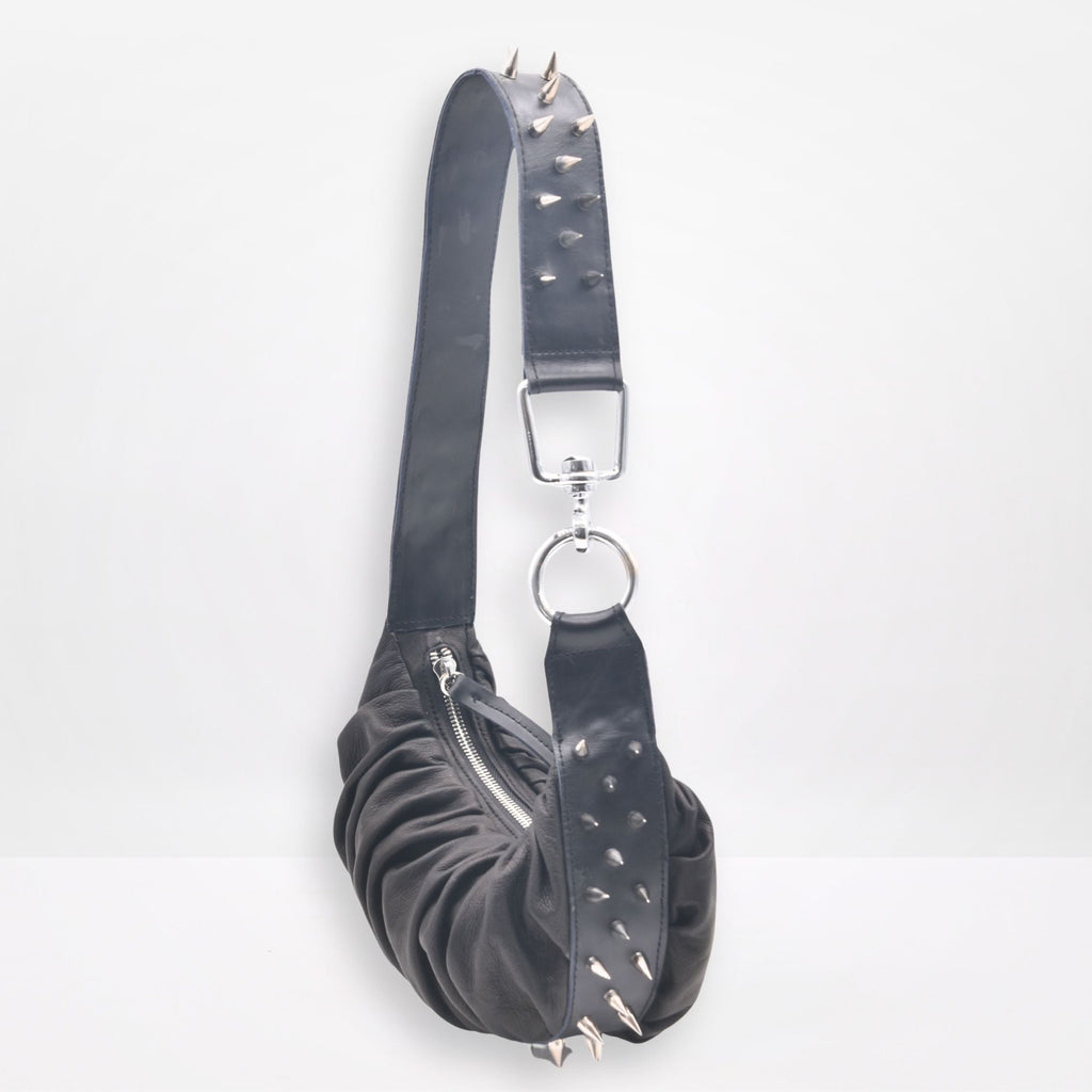 BLAKELY | HALF MOON BAG WITH STUDS