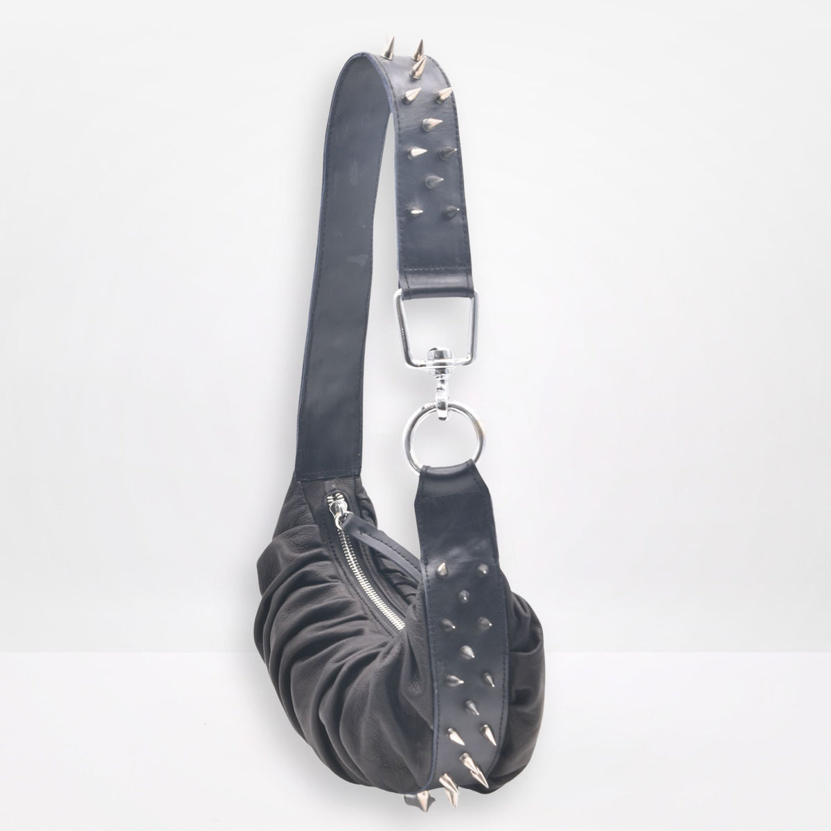 BLAKELY | HALF MOON BAG WITH STUDS