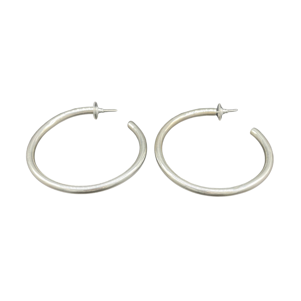 EALGA | SILVER HOOP EARRINGS 7 CM