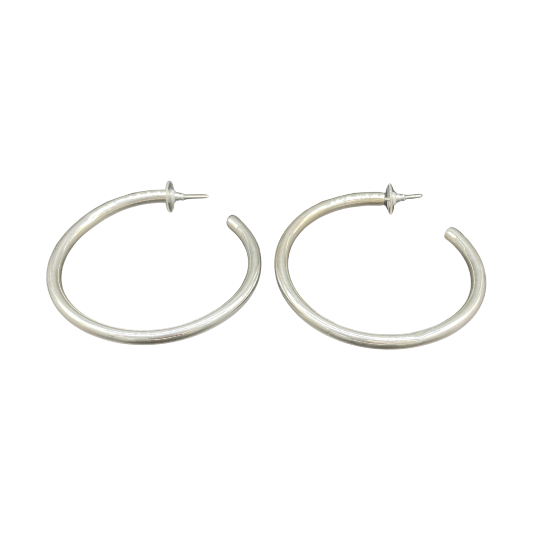 EALGA | SILVER HOOP EARRINGS 7 CM