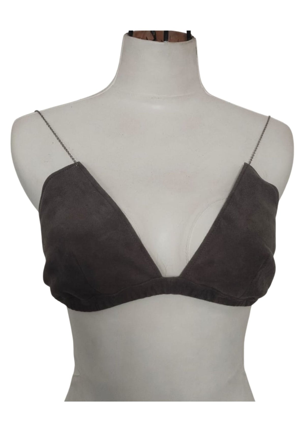 VELMA | GREY | LEATHER BRA