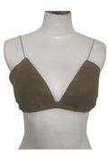 VELMA | GREEN | LEATHER BRA