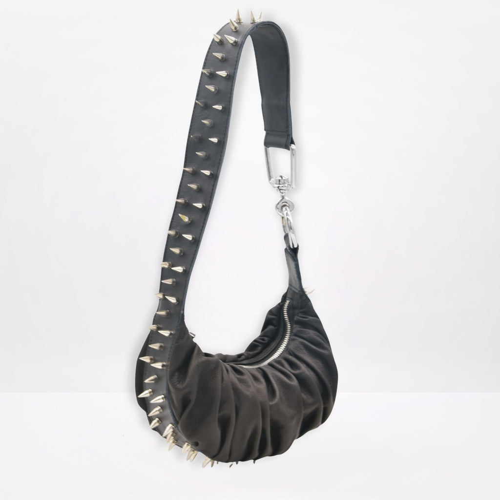 BLAKELY | HALF MOON BAG WITH STUDS