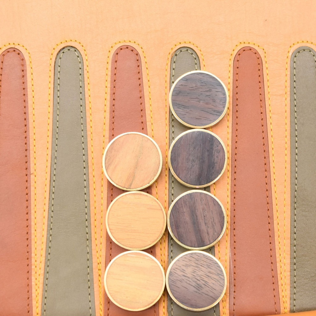 Roll up Backgammon Leather Ochre Yellow