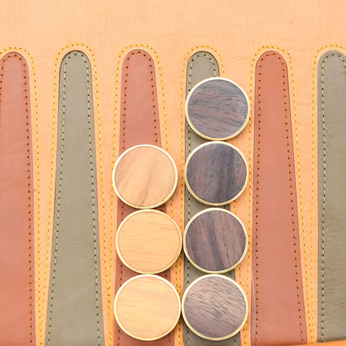 Roll up Backgammon Leather Ochre Yellow