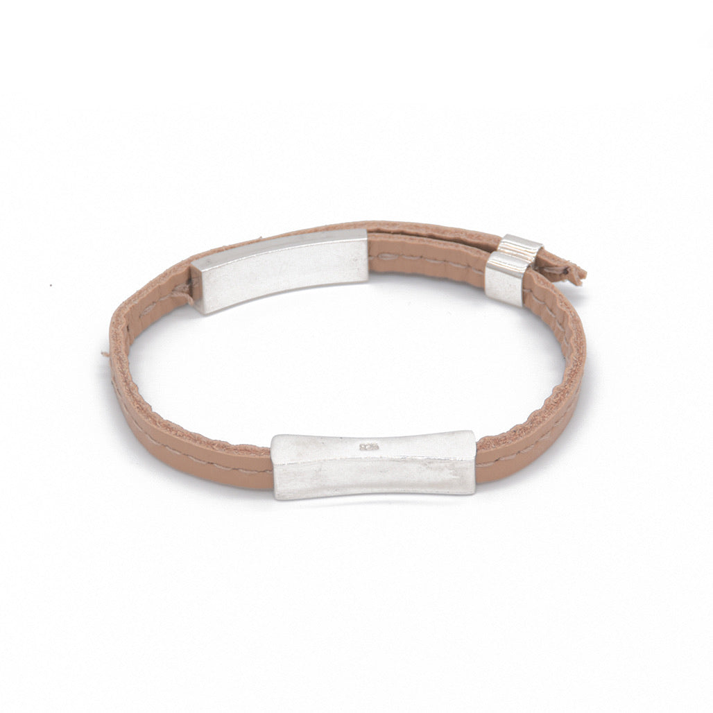 leather and silver bracelet  stormy Patricia Bos
