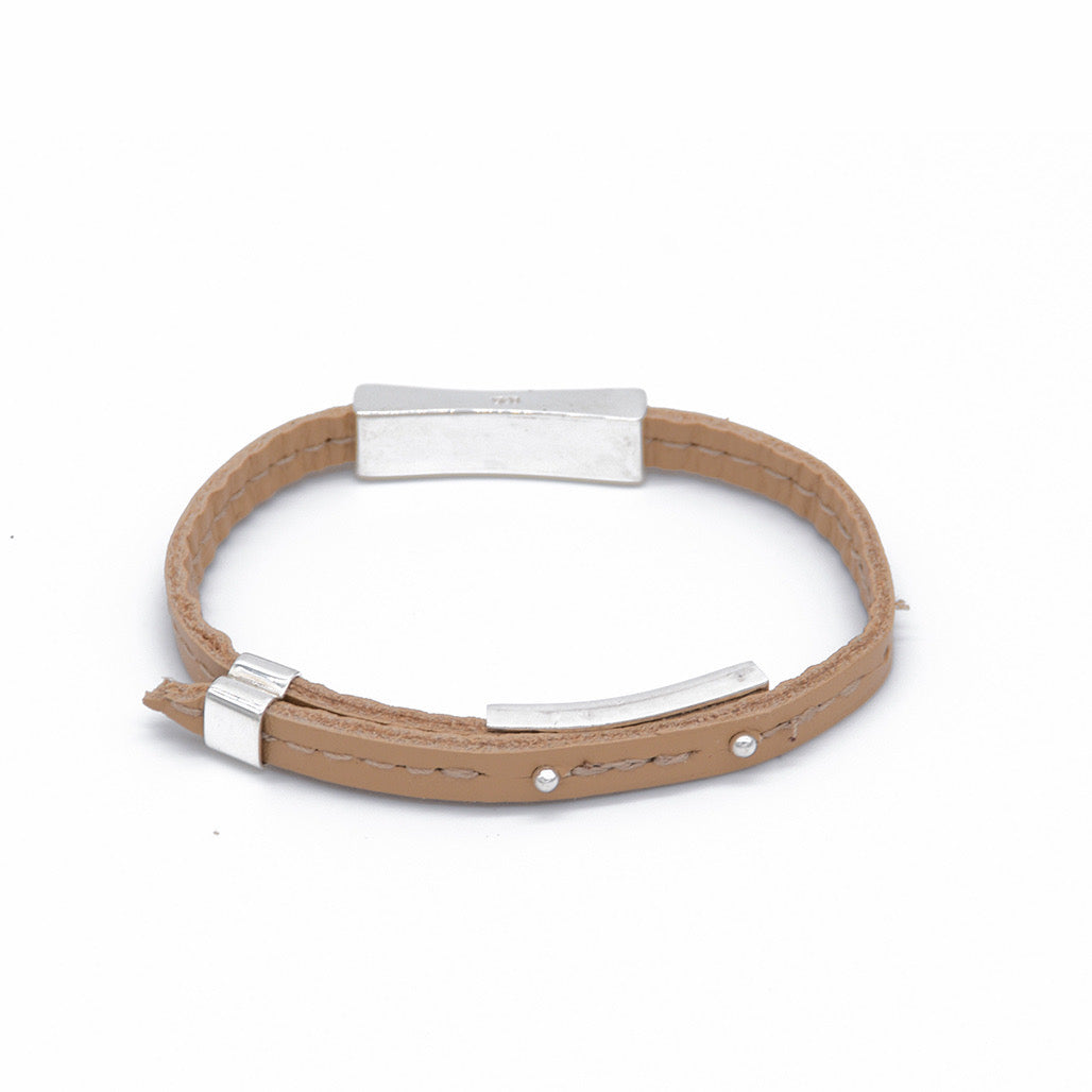 leather and silver bracelet  stormy Patricia Bos