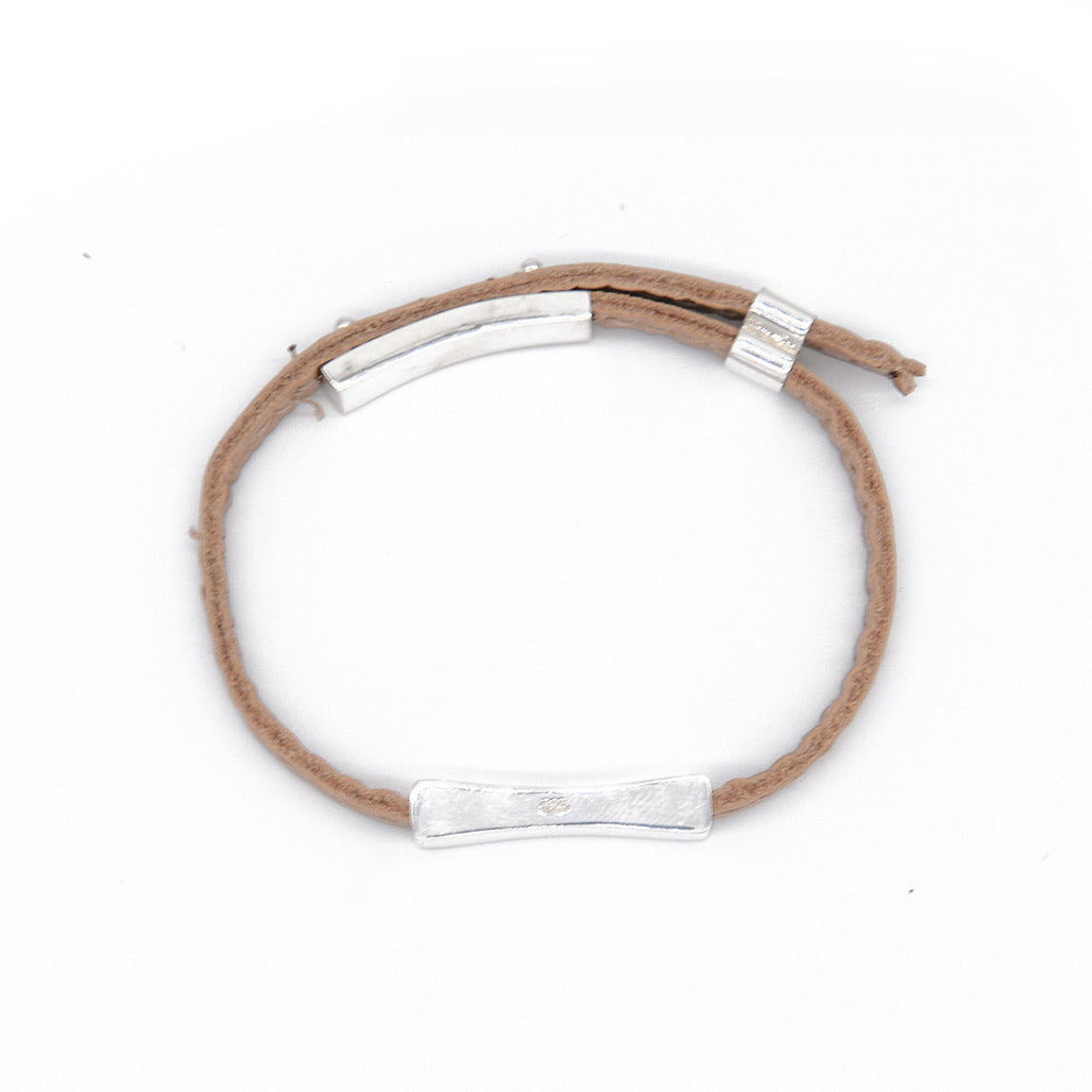 leather and silver bracelet  stormy Patricia Bos