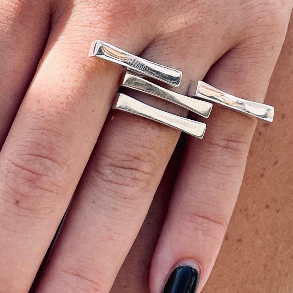 silver ring minimalistic 
