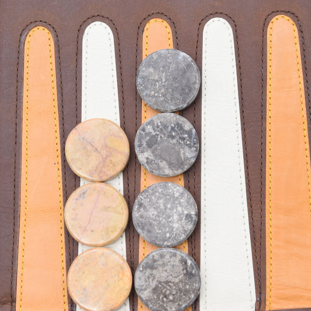 Roll Up Backgammon Leather Brown
