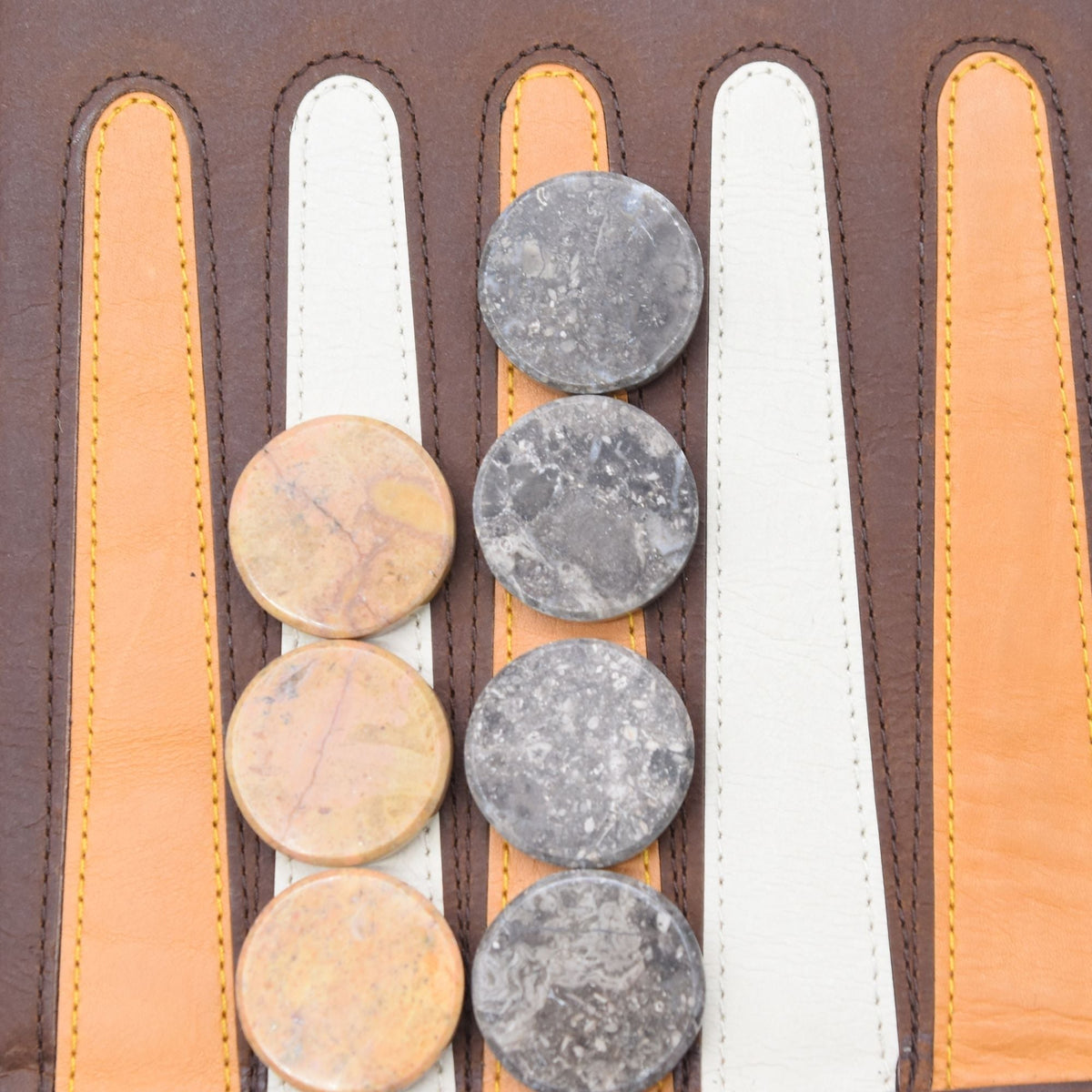 Roll Up Backgammon Leather Brown