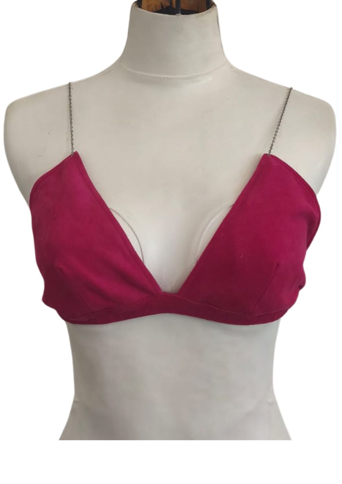 VELMA | FUXIA | LEATHER BRA